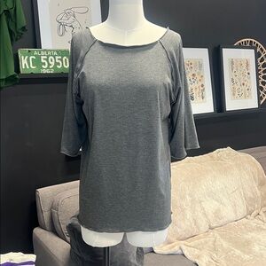 Charcoal Gray Wavy Bamboo Shirts with 3/4 Sleeves